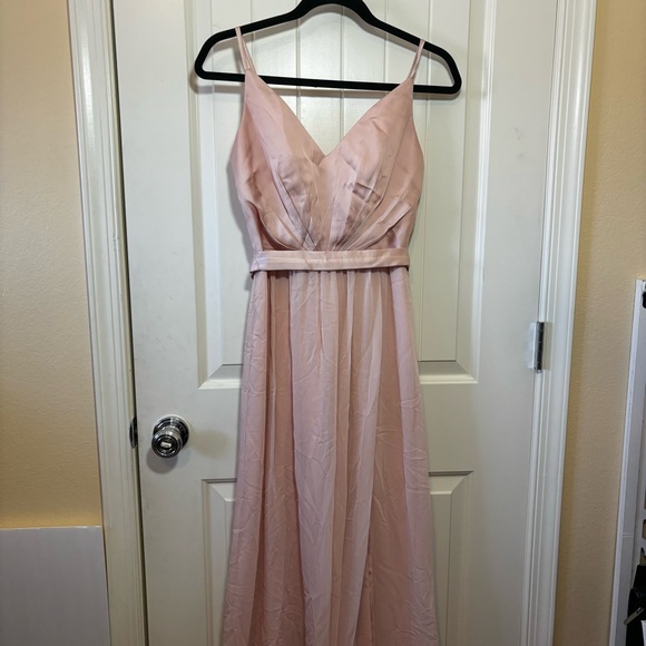 White by Vera Wang Blush Pink Formal Dress size 0 Sheer Corset Back A1